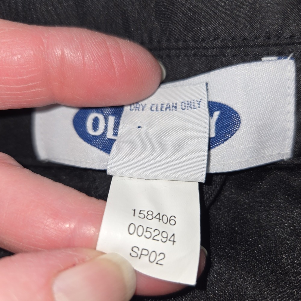 Y2K Old Navy Women's Rain Jacket Black Button Down‎ Mid Length Spring  02 Medium - Picture 10 of 10